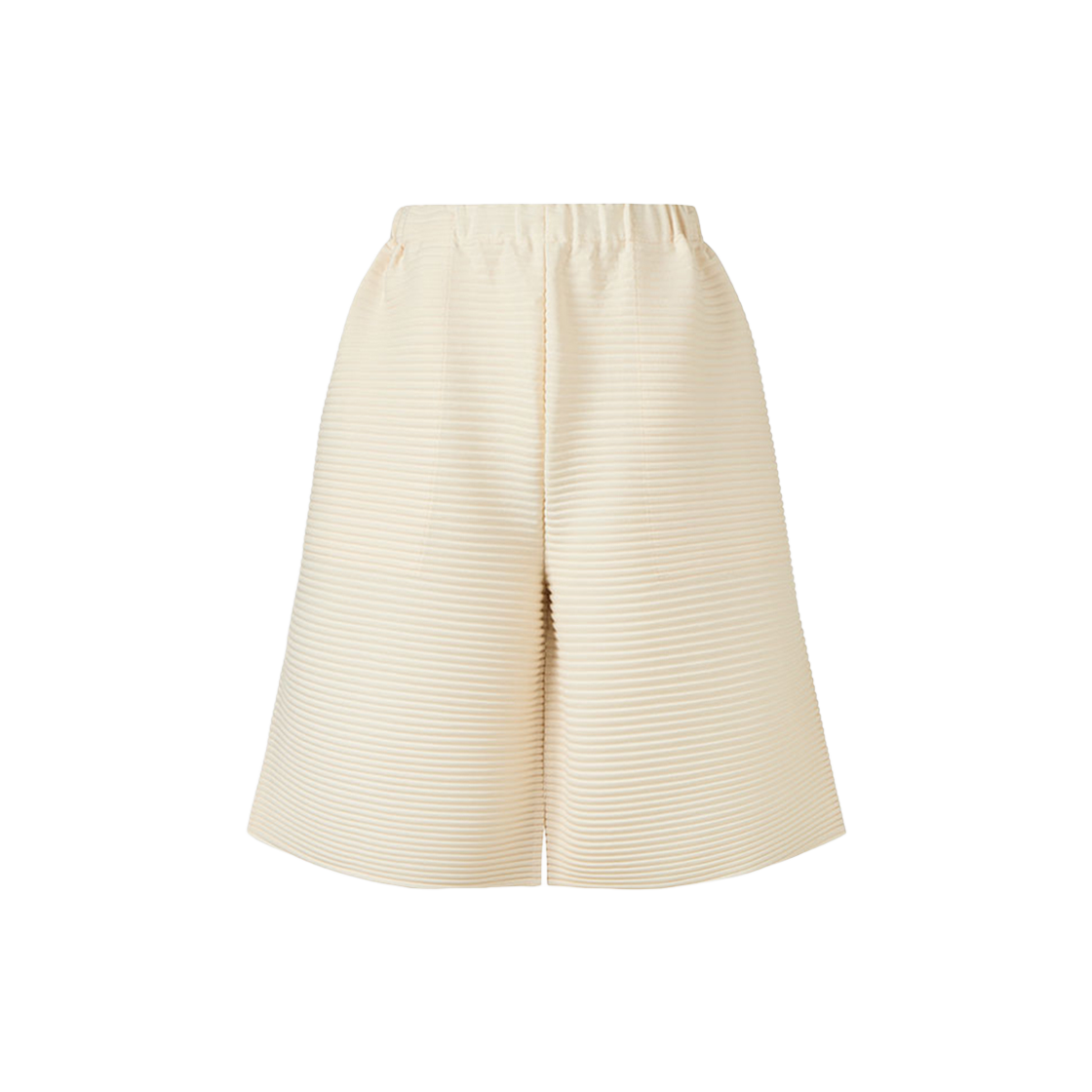 WPA3GIV Monplisse Women Horizon Pleats Comfortable Shorts Ivory