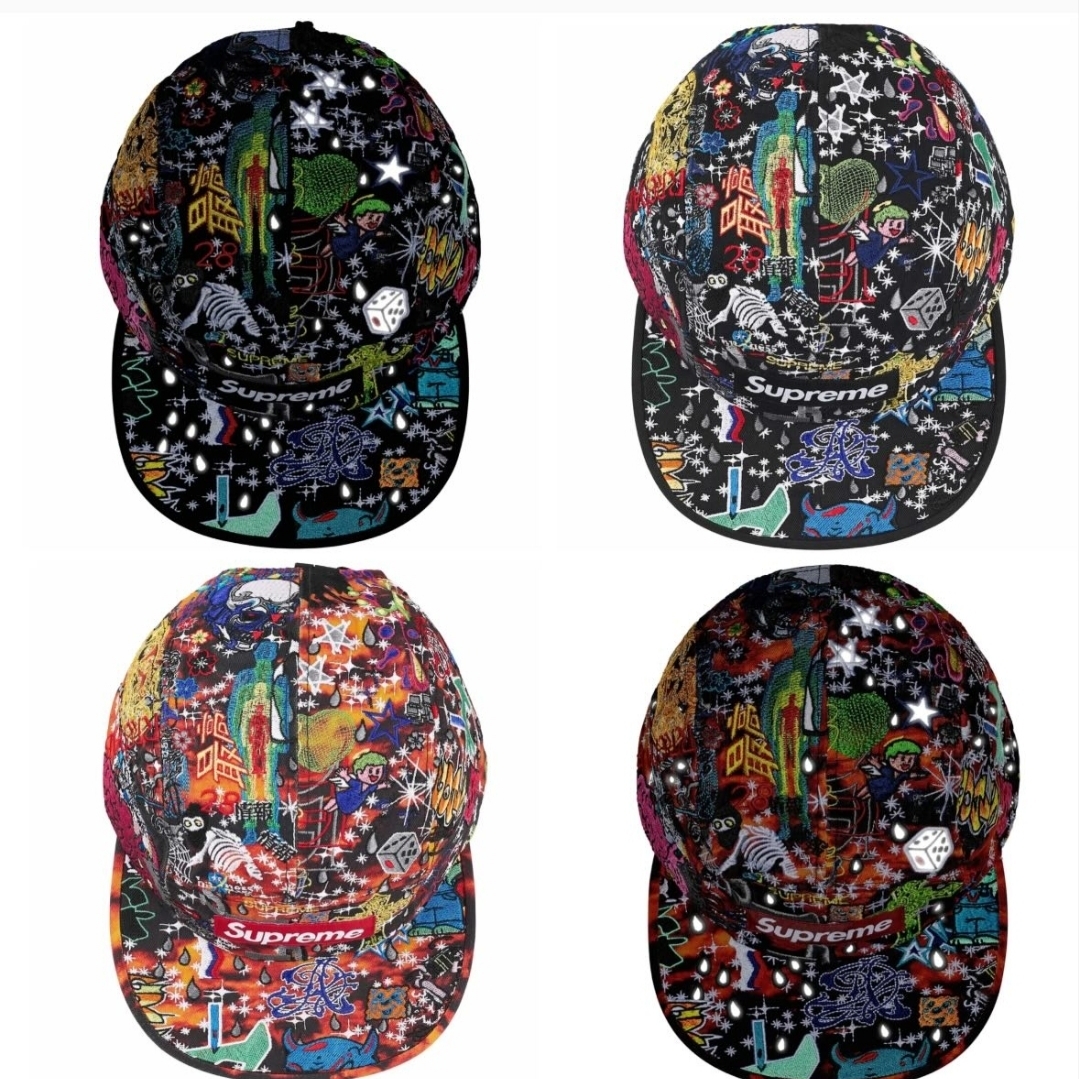 Supreme AOI Embroidered Camp Cap Black - 25SS 착용 스타일 - 7