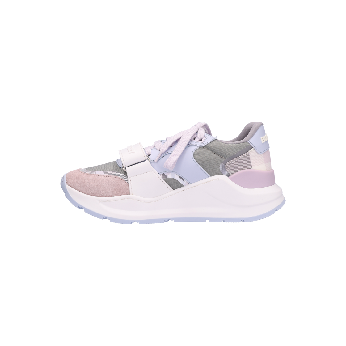 IT83G9ESH6C3 BURBERRY Ramsey Leather Suede Check Sneakers Pale Grey Size 36 - #2