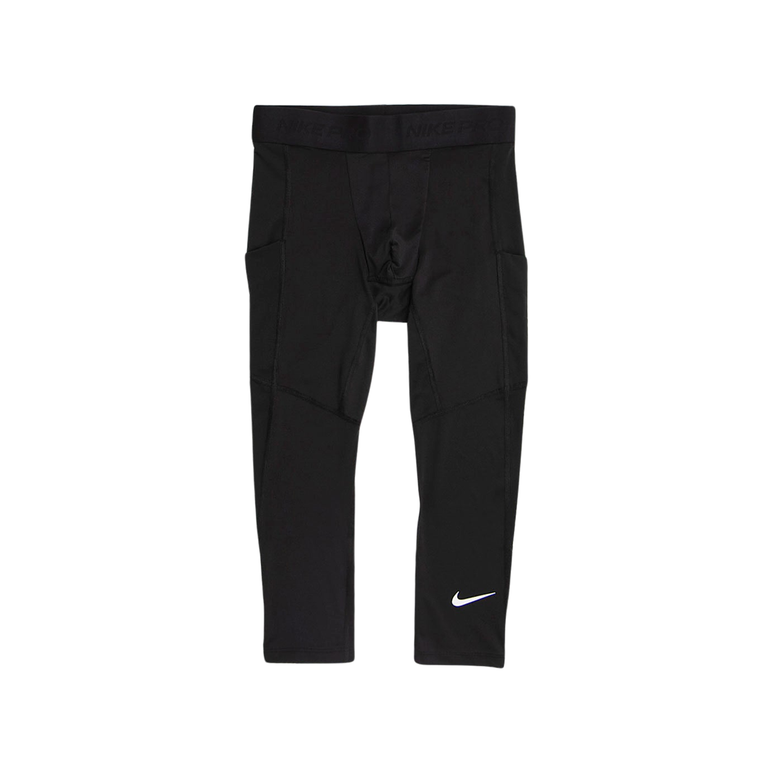나이키 프로 드라이핏 3/4 피트니스 타이츠 블랙 화이트 - 아시아(Nike Pro Dri-Fit 3/4 Fitness Tights Black White - Asia)