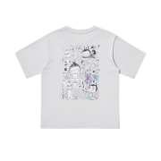 (W) Uniqlo UT x Pop Mart Graphic T-Shirt G Light Gray - JP