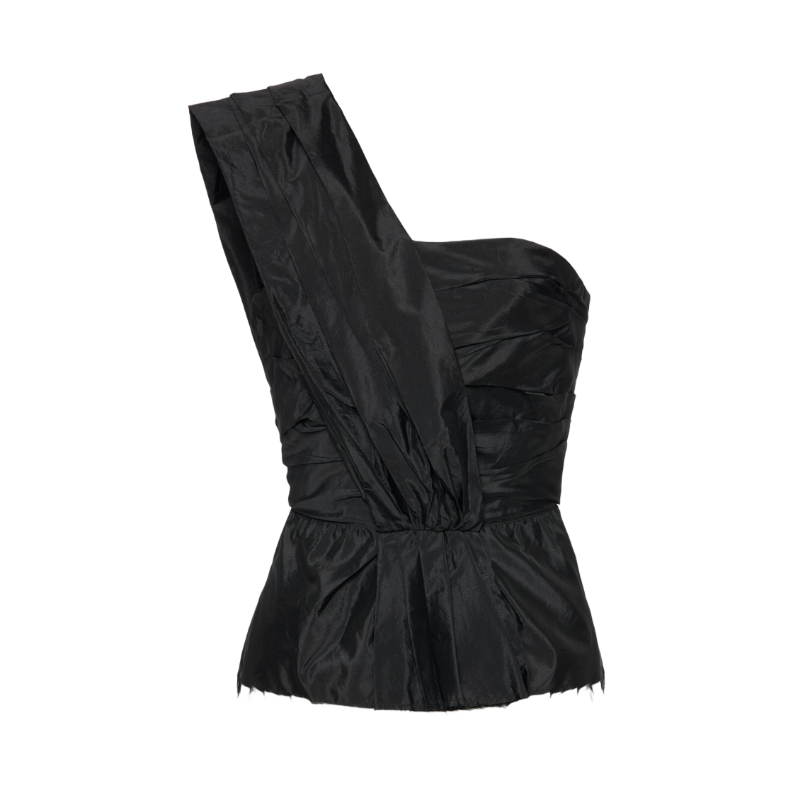 (W) 메종 마르지엘라 어시메트릭 드레이프 탑 블랙((W) Maison Margiela Asymmetric Draped Top Black) - 1