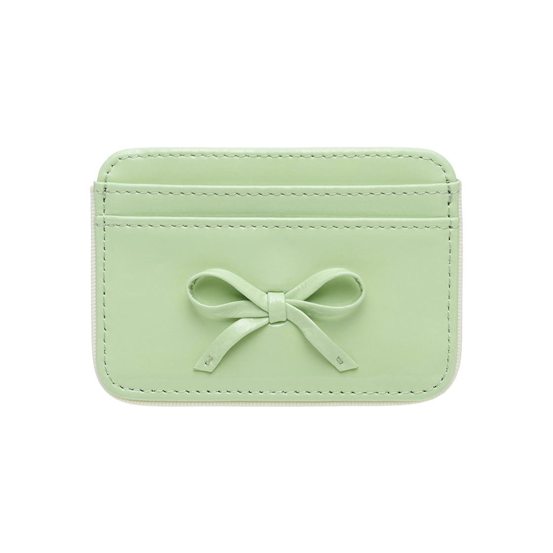 르마스크 리본 파이핑 소가죽 카드지갑 멜론(Le Masque Ribbon Piping Cowhide Card Wallet Melon)