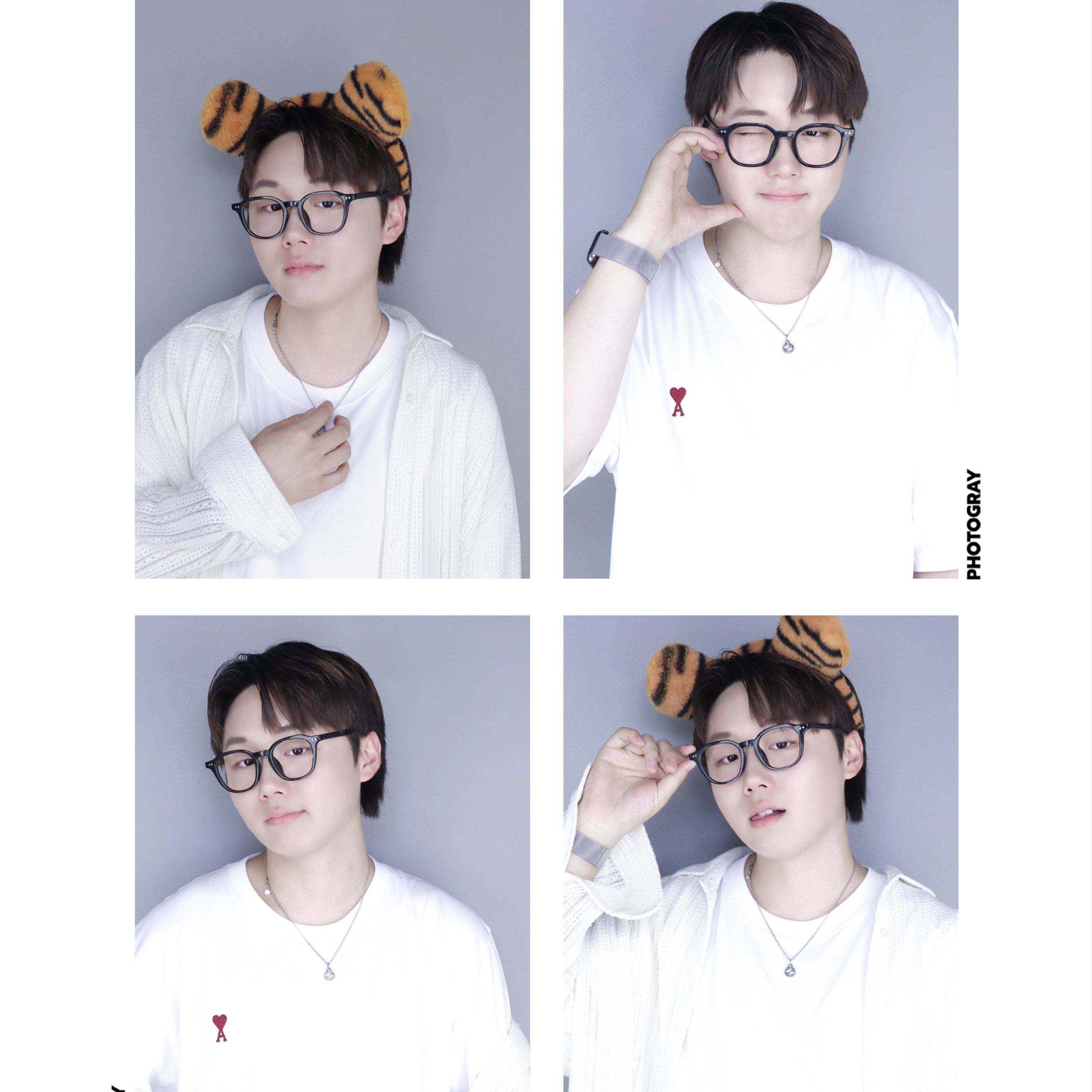 AMI de Coeur Boxy Fit T-Shirt White 착용 스타일