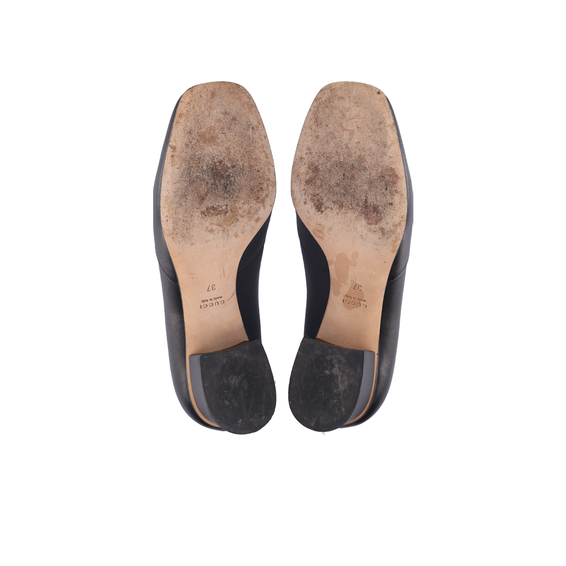 [B등급] 구찌 466701 홀스빗 미드힐 펌프스 블랙 37([B등급] GUCCI Vintage Horsebit Mid-Heel Pumps Black Size 37) - 4