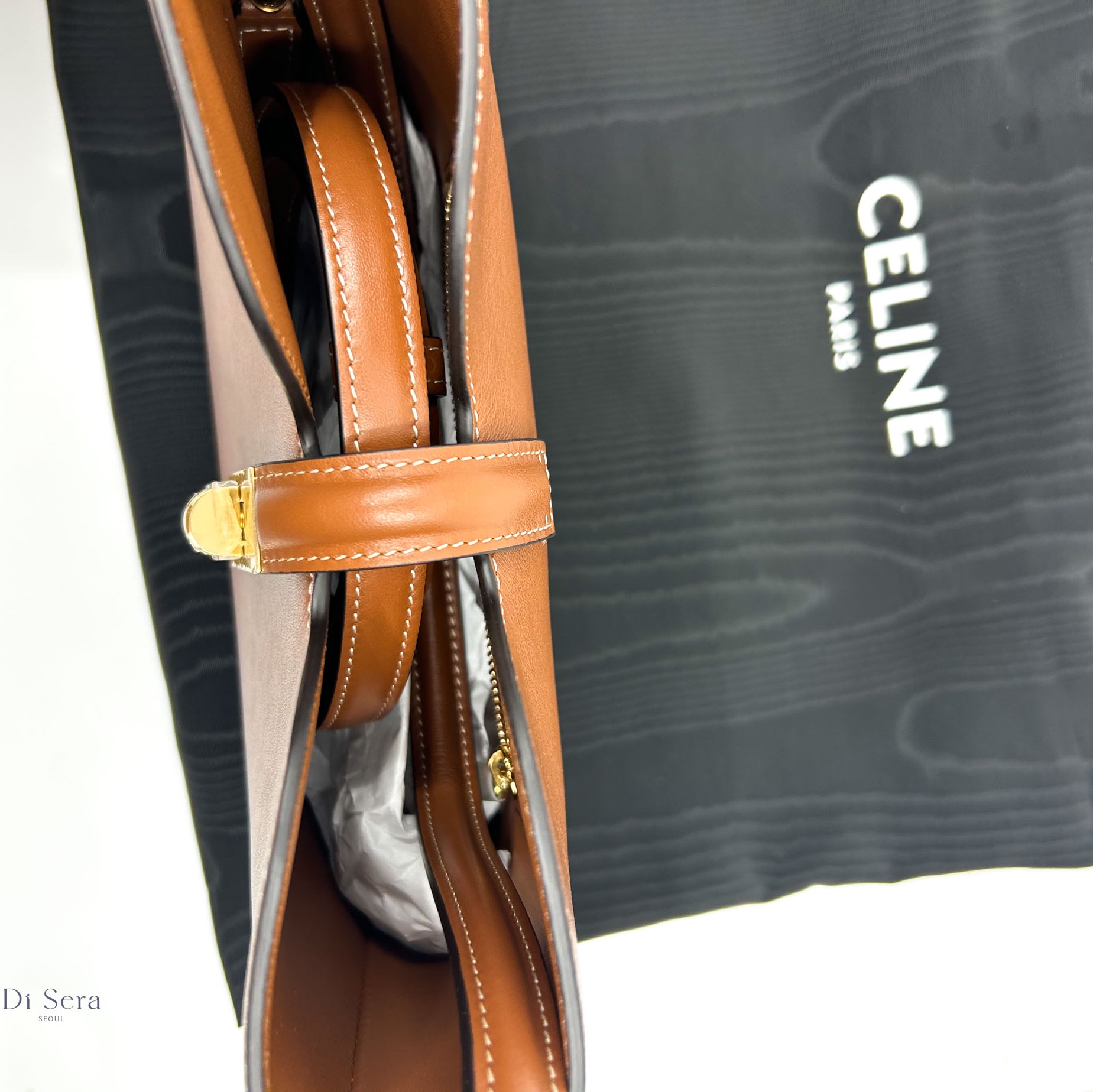 Celine Sac Small Camille 16 Soft in Smooth Calfskin Tan 착용 스타일 - 3