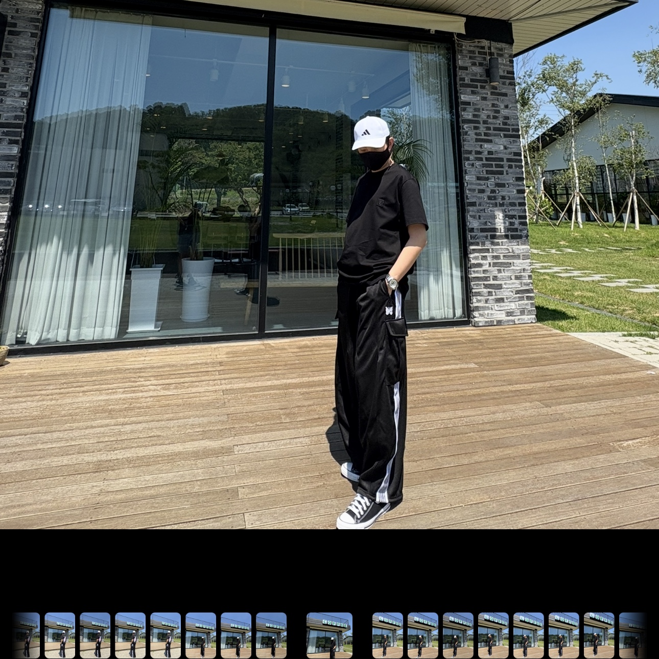 Needles x LHP H.D. Track Pants BDU Poly Smooth Black, Wooyoungmi 3D Coral Back Logo T-Shirt Black - 25SS 착용 스타일