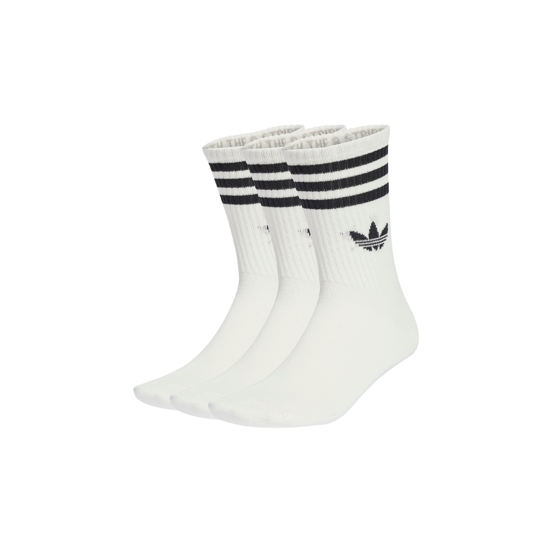 아디다스 삼선 크루 삭스 화이트 (3개입)(Adidas 3-Stripes Crew Socks White (3 Pack))