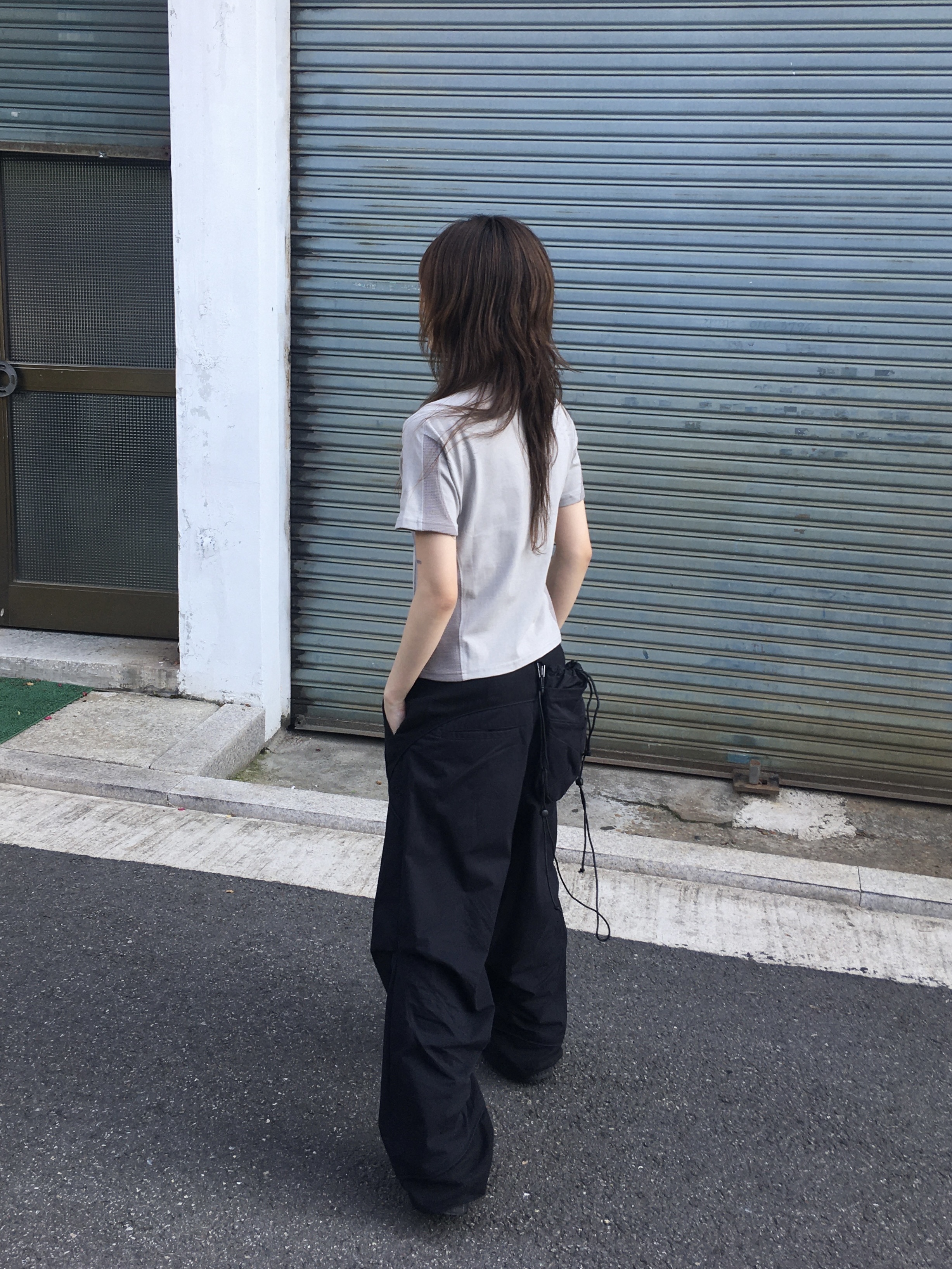 Sansan Gear Linen Block Pants Black - 25SS, Sansan Gear Linen Block Pants Black 착용 스타일 - 2