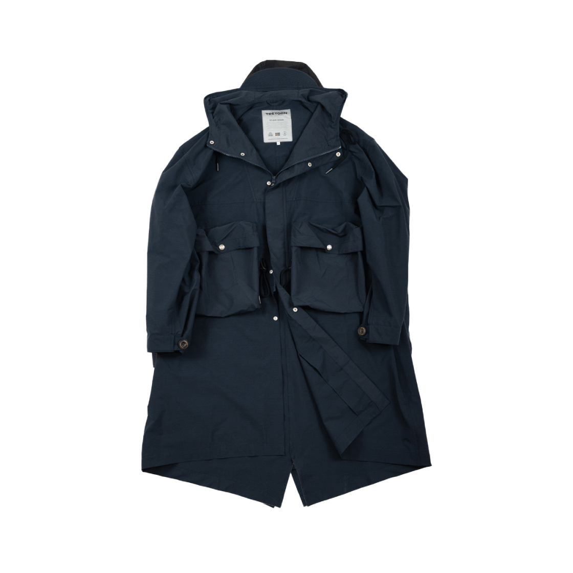 트레통 나일론 피쉬테일 후디 파카 네이비(Tretorn Nylon Fish Tail Hoodie Parka Navy)