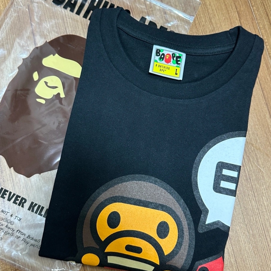 BAPE Japan Baby Milo T-Shirt #3 Black 착용 스타일