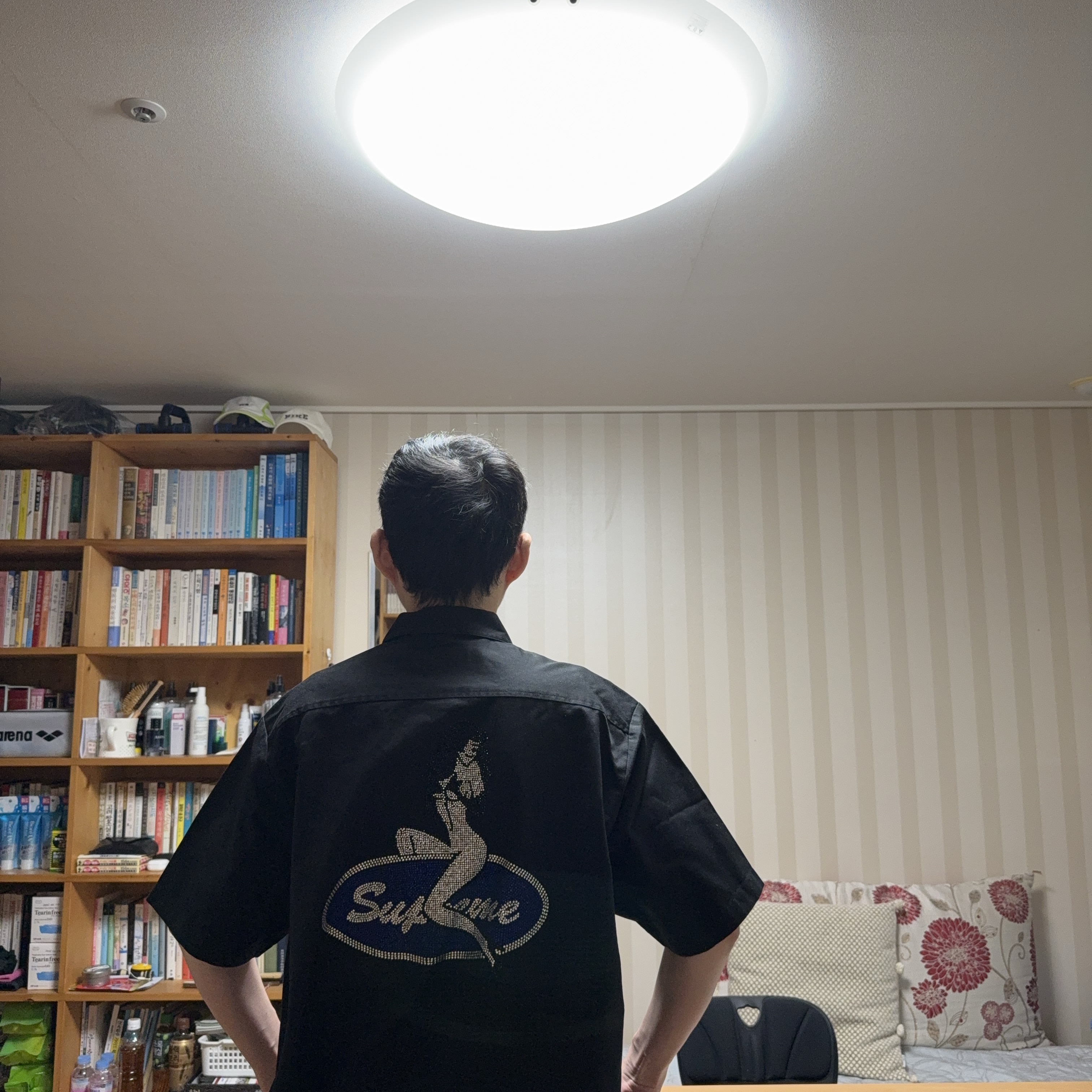 Supreme Rhinestone Pin Up S/S Work Shirt Black - 25SS 착용 스타일 - 5
