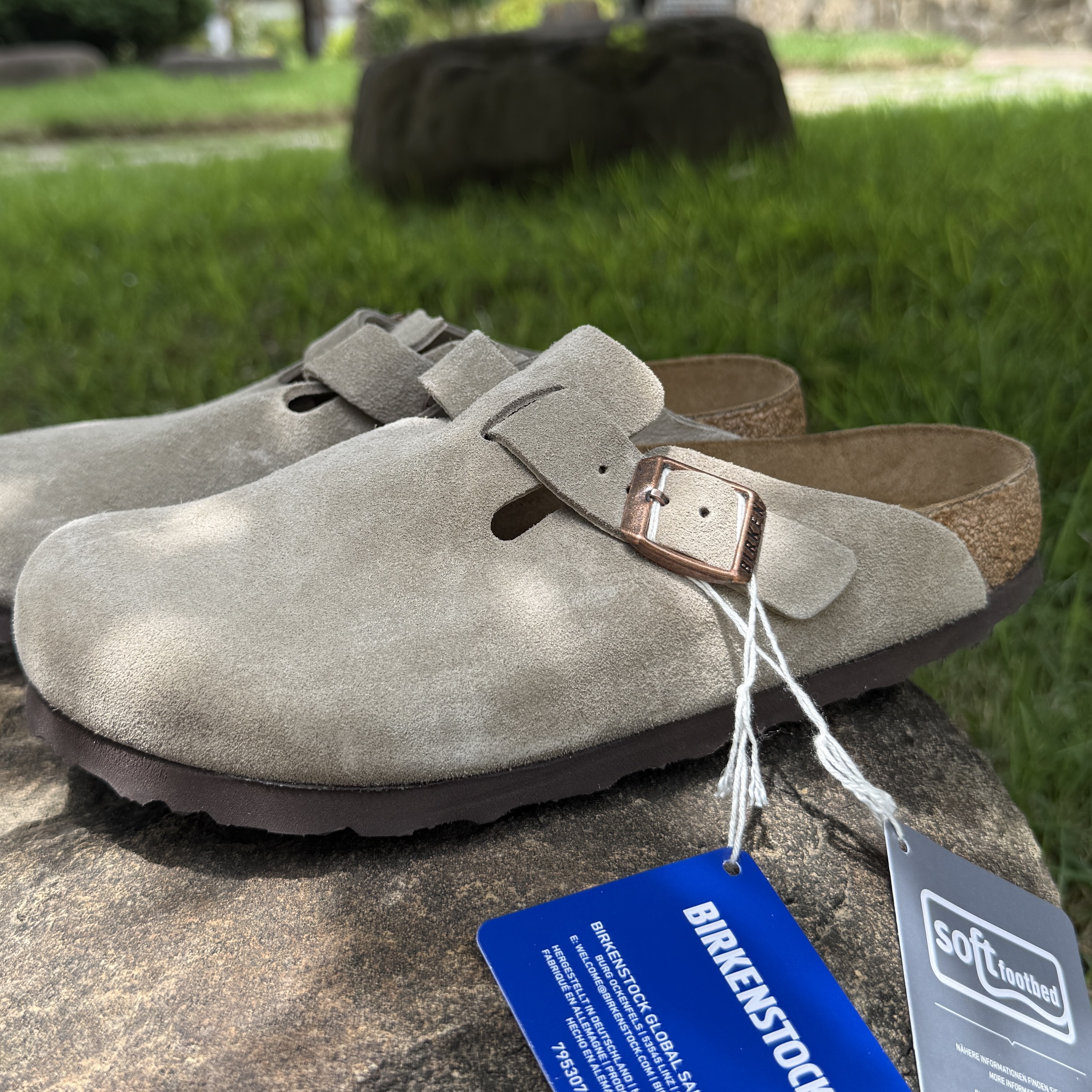 Birkenstock Boston Soft Footbed Taupe - Regular 착용 스타일 - 3