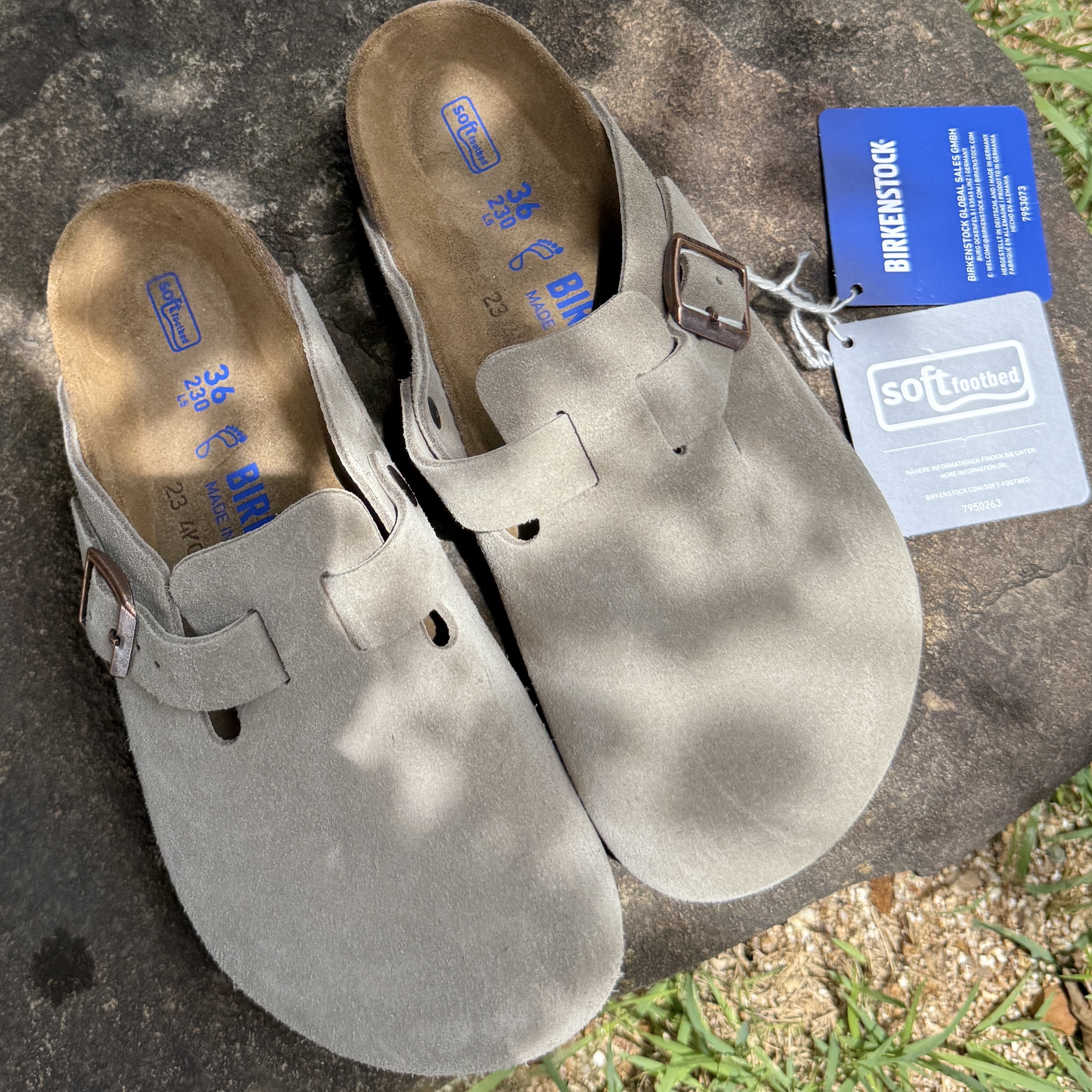 Birkenstock Boston Soft Footbed Taupe - Regular 착용 스타일 - 4
