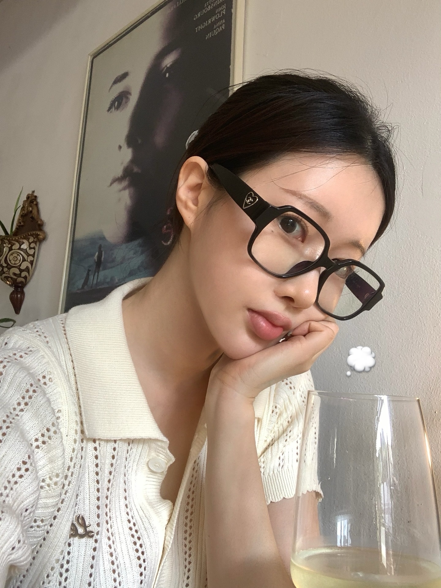 Chanel Square Blue Light Glasses Acetate & Black Asian Fit 착용 스타일