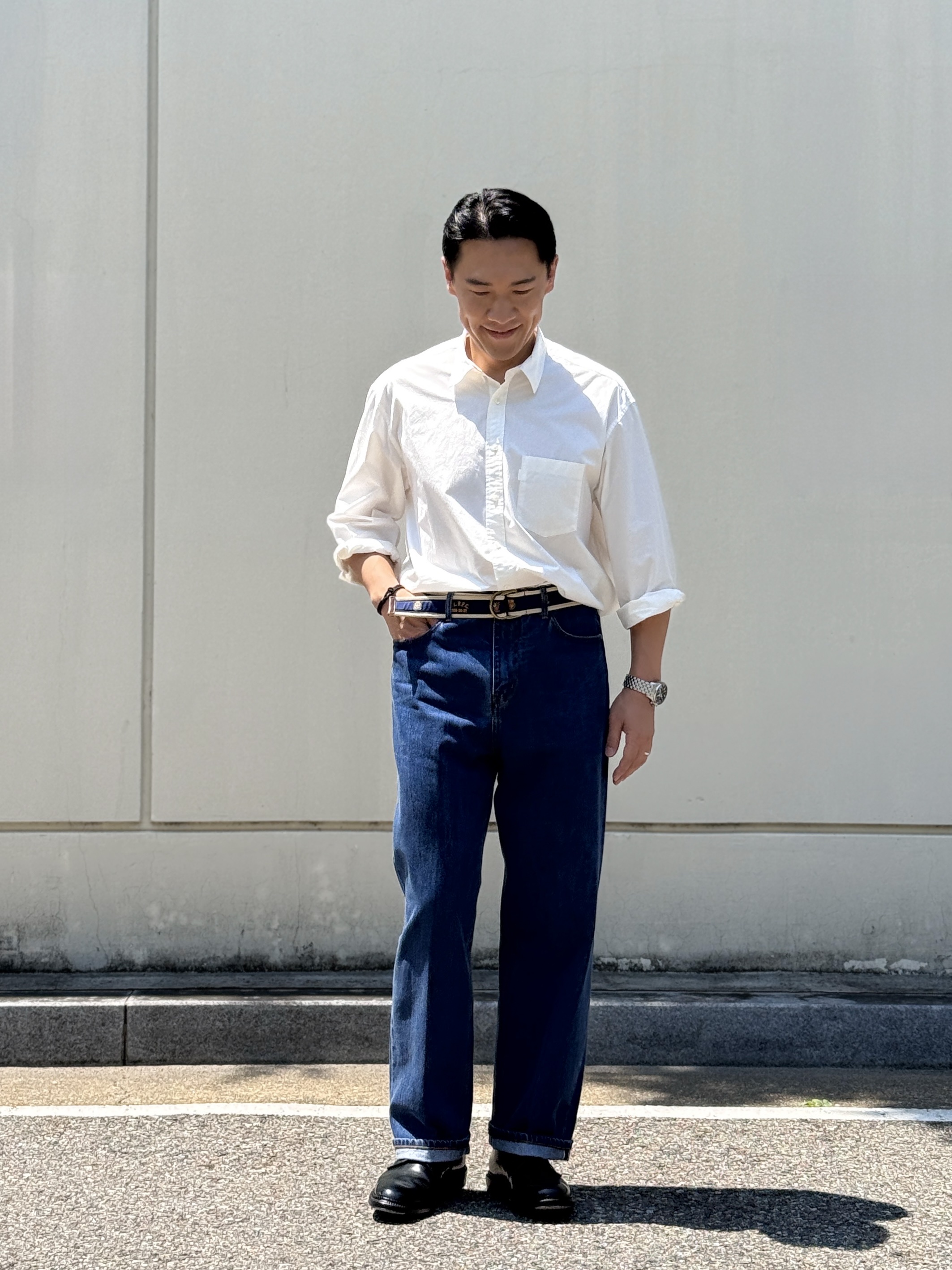 Alden 9901 Cordovan Plain Toe Blucher Oxford Black - E 착용 스타일 - 4