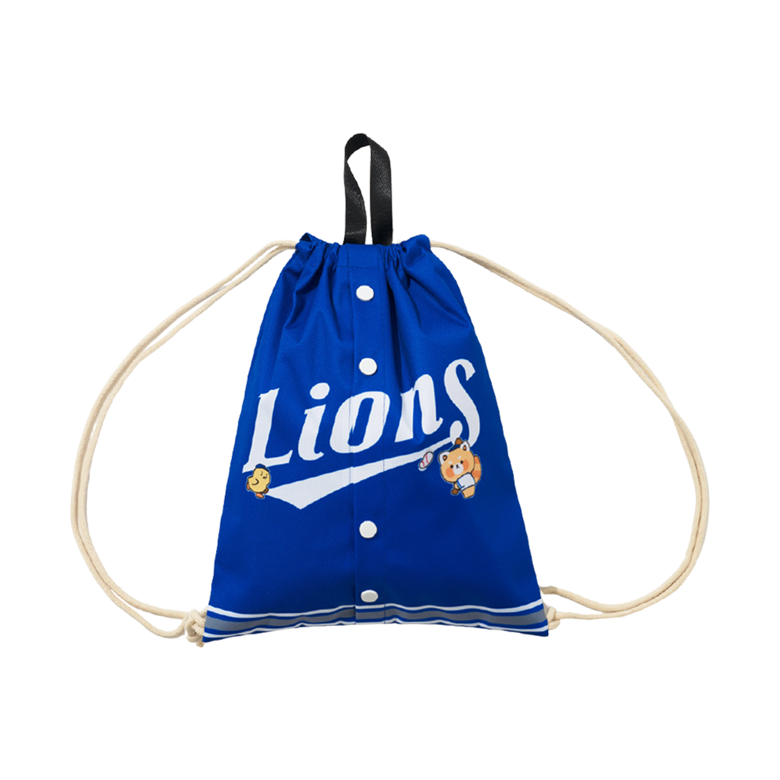- Lessey & Friends x KBO The Strongest Lessey Victory Graphic Button Gym Sack Blue Samsung Lions