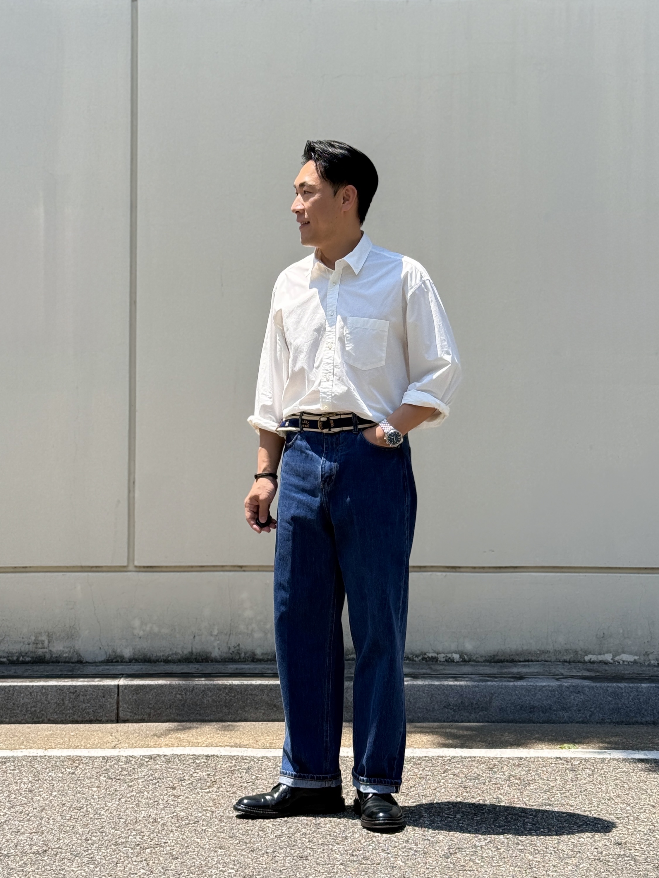 Alden 9901 Cordovan Plain Toe Blucher Oxford Black - E 착용 스타일 - 2