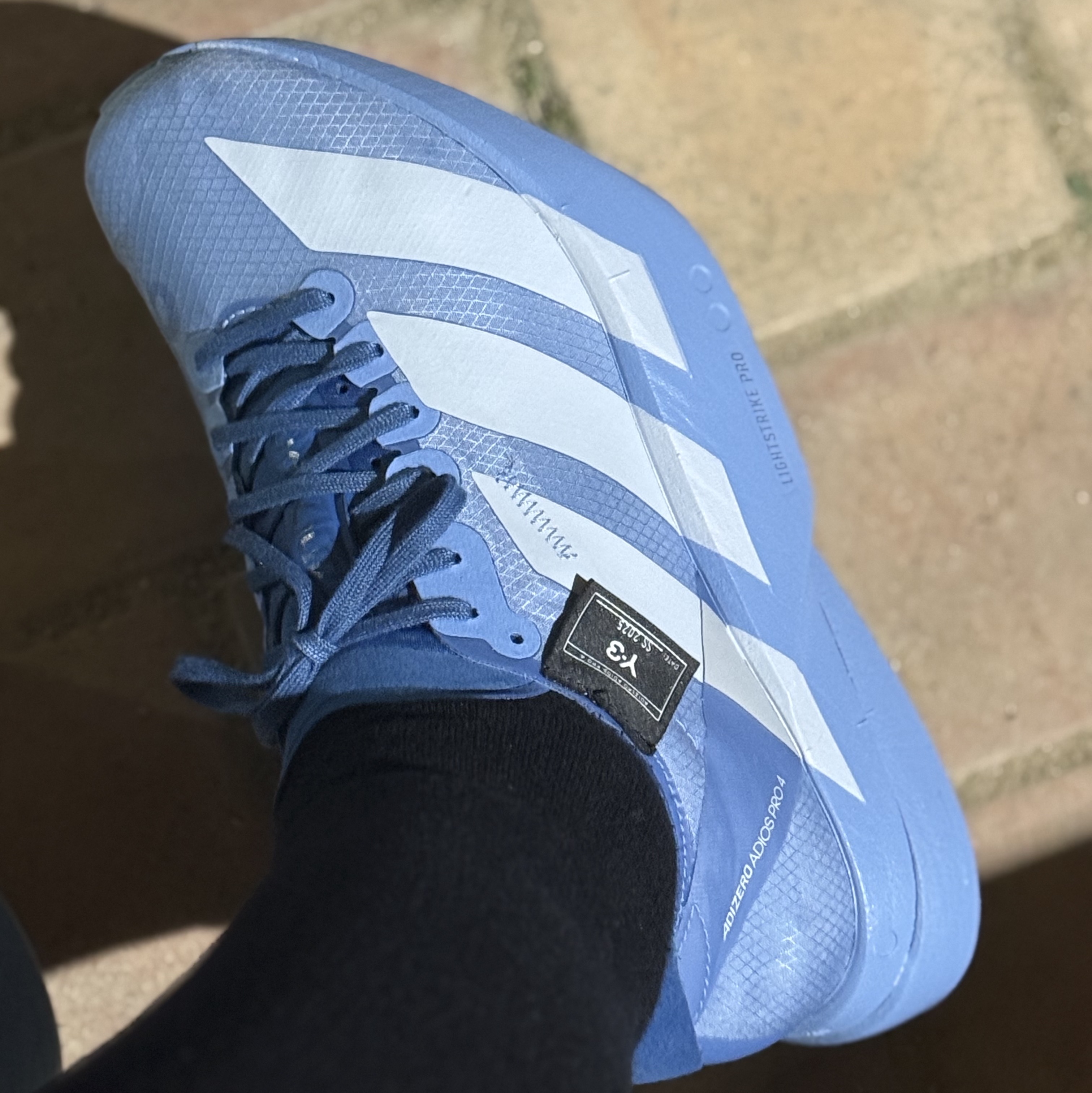 Y-3 Adios Pro 4 Ash Blue Clear Grey 착용 스타일