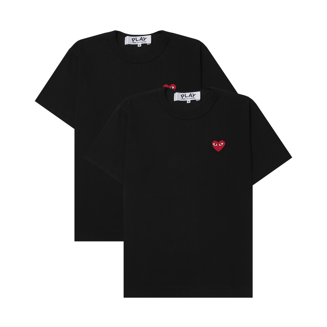 플레이 꼼데가르송 레드 하트 티셔츠 블랙 (2개 번들)