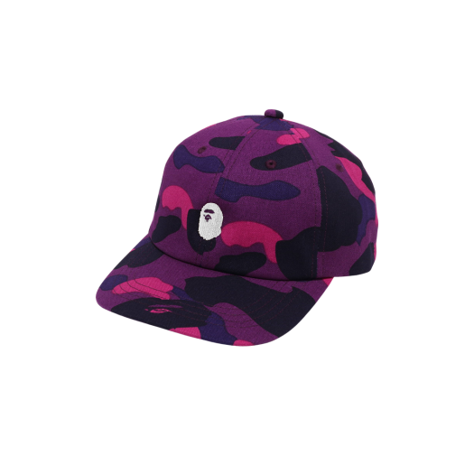 BAPE Color Camo Ape Head One Point Panel Cap Purple
