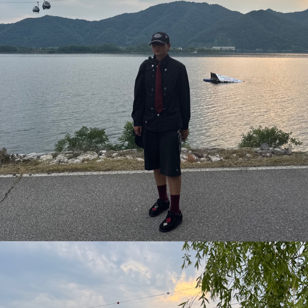 Clarks x Stussy Wallabee Black Suede 착용 스타일 - 5