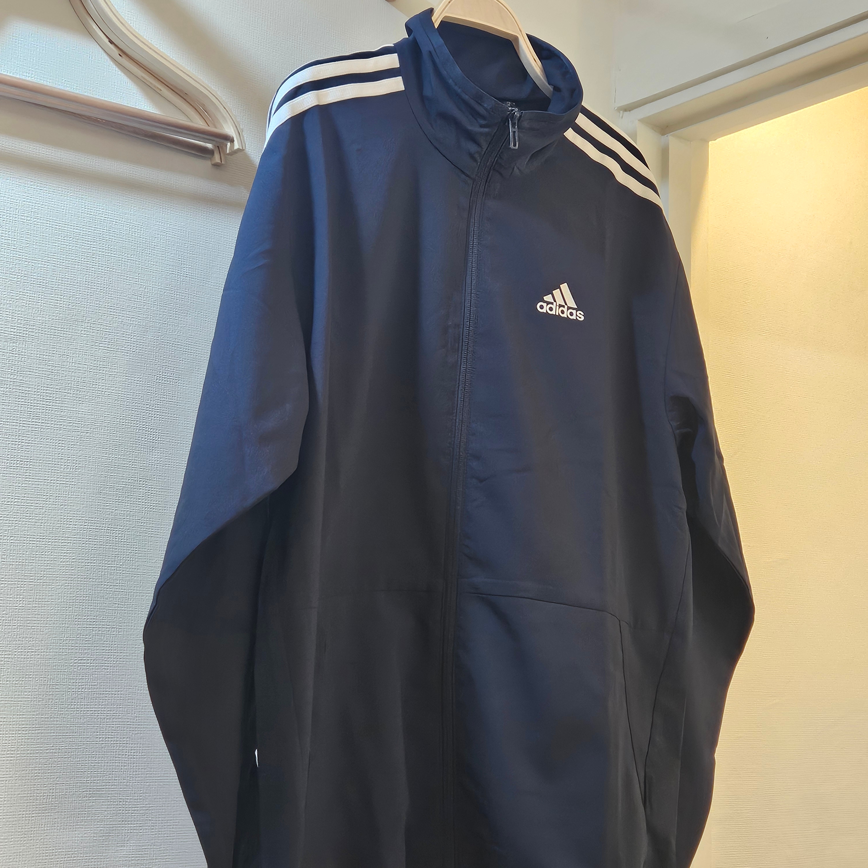 Adidas 3S Regular Fit Light Woven Track Top Legend Ink - KR Sizing 착용 스타일 - 2