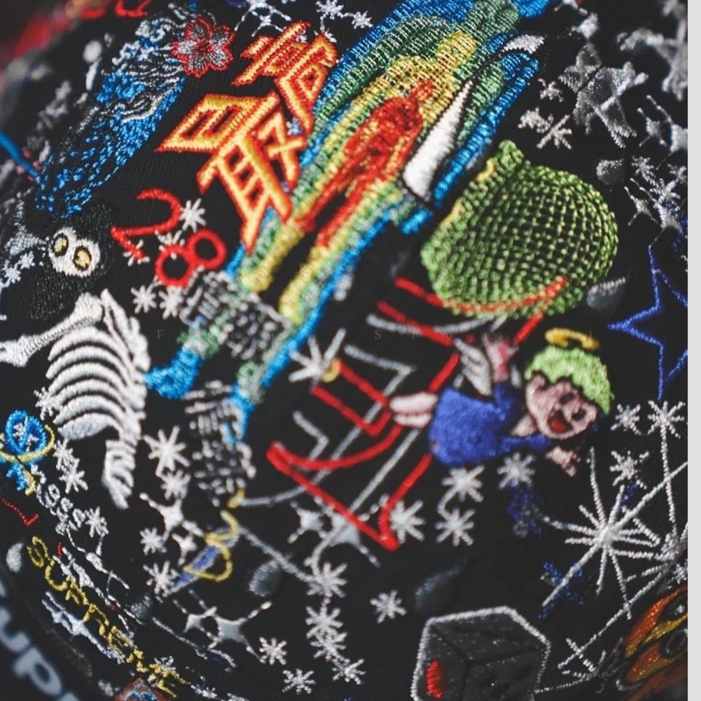 Supreme AOI Embroidered Camp Cap Black - 25SS 착용 스타일 - 4