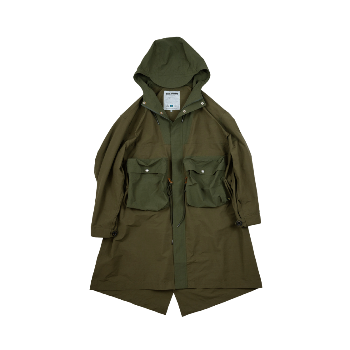 트레통 나일론 피쉬테일 후디 파카 올리브(Tretorn Nylon Fish Tail Hoodie Parka Olive)