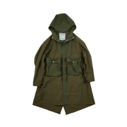 Tretorn Nylon Fish Tail Hoodie Parka Olive