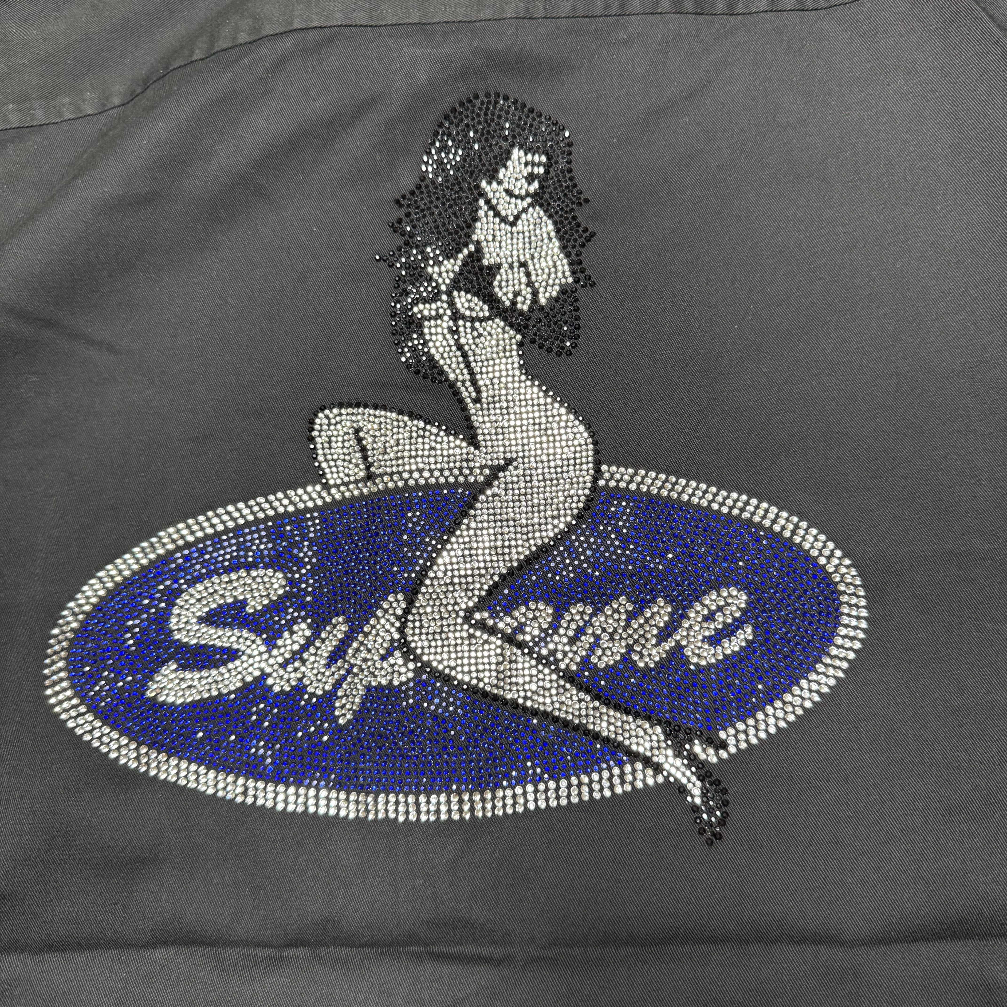 Supreme Rhinestone Pin Up S/S Work Shirt Black - 25SS 착용 스타일 - 10