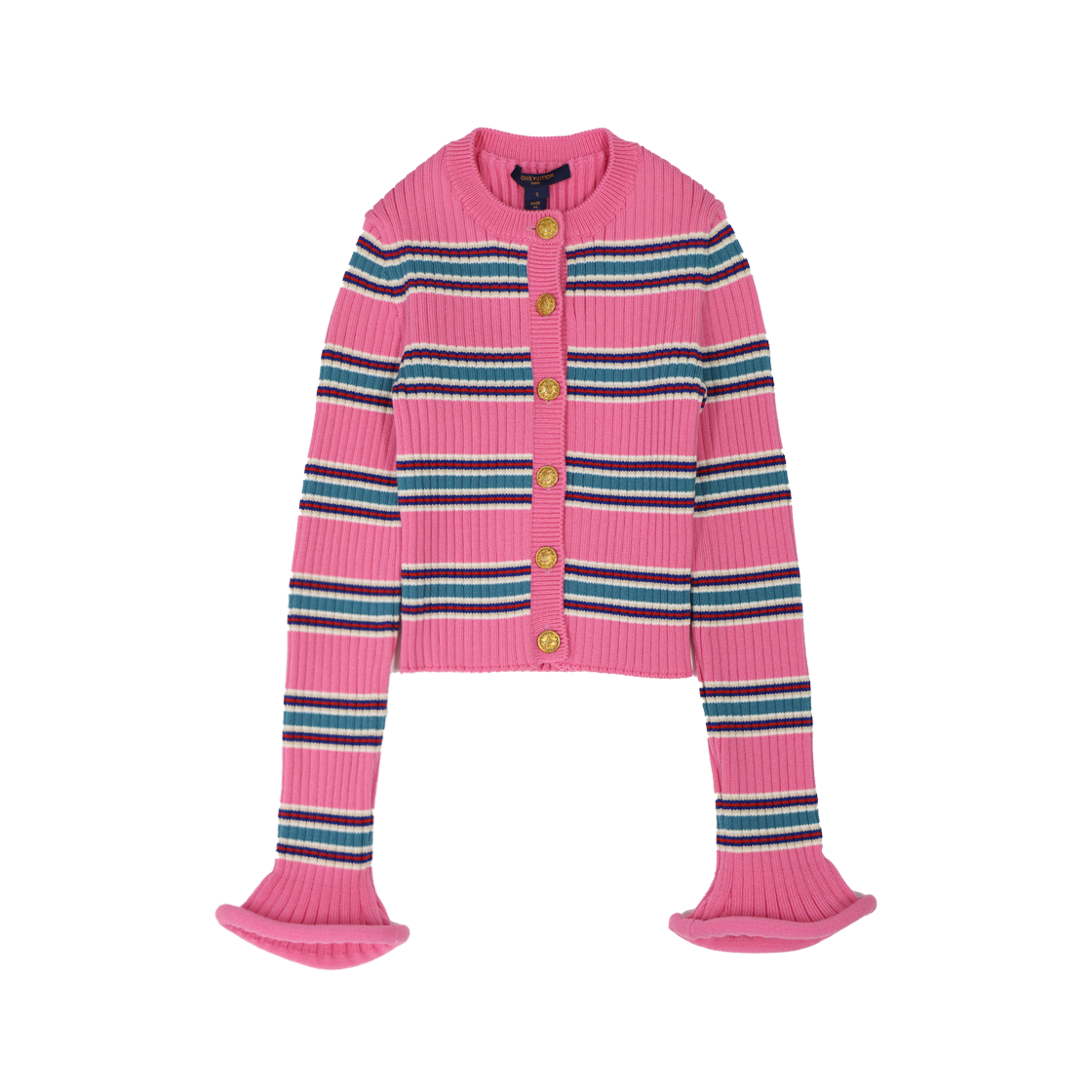 ITPISI5BJQC3 LOUIS VUITTON Horizontal Stripe Trumpet Sleeve Cardigan