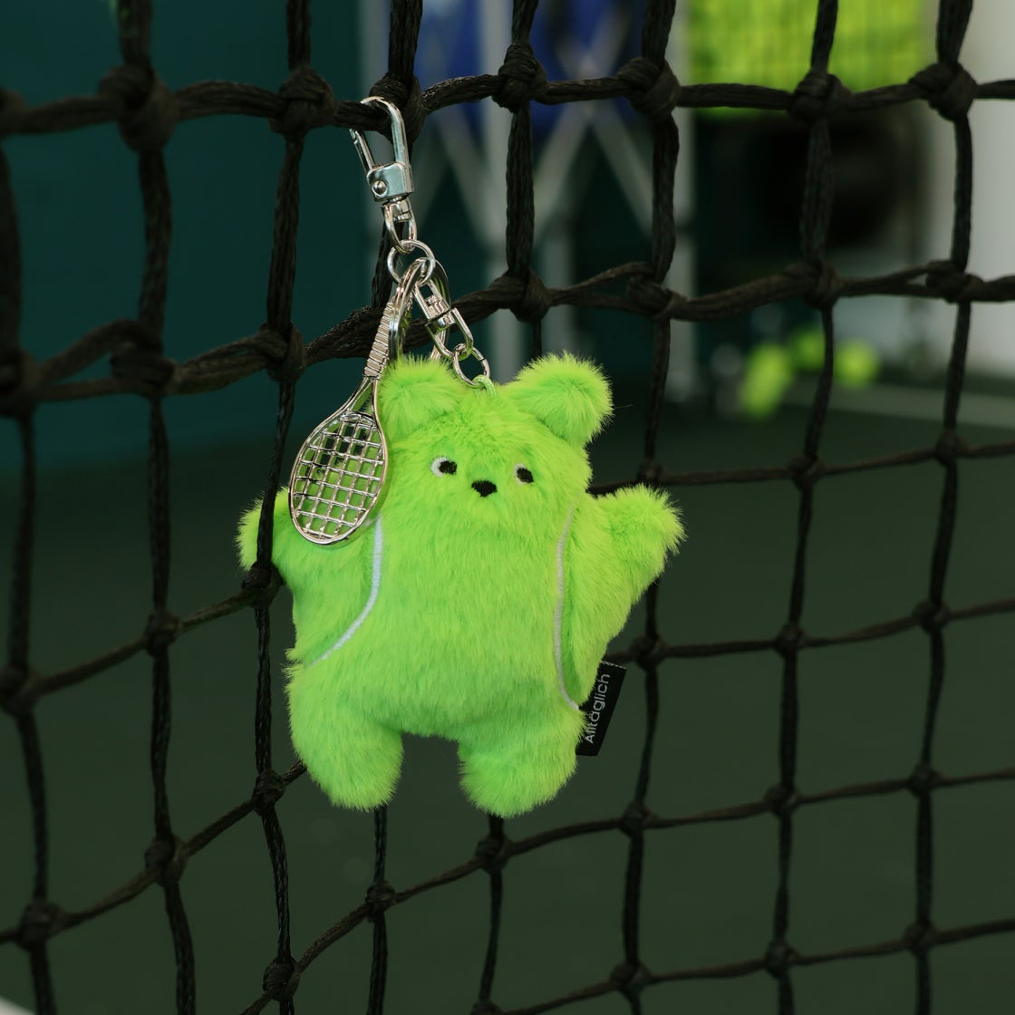 teaa00yg ALLTAGLICH Handmade Tennis Bear Keyring NeonGreen - #3