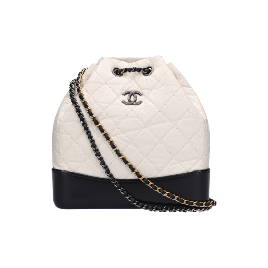 IT8TP3VMBLSS CHANEL Gabrielle Backpack Small Vintage Calfskin White