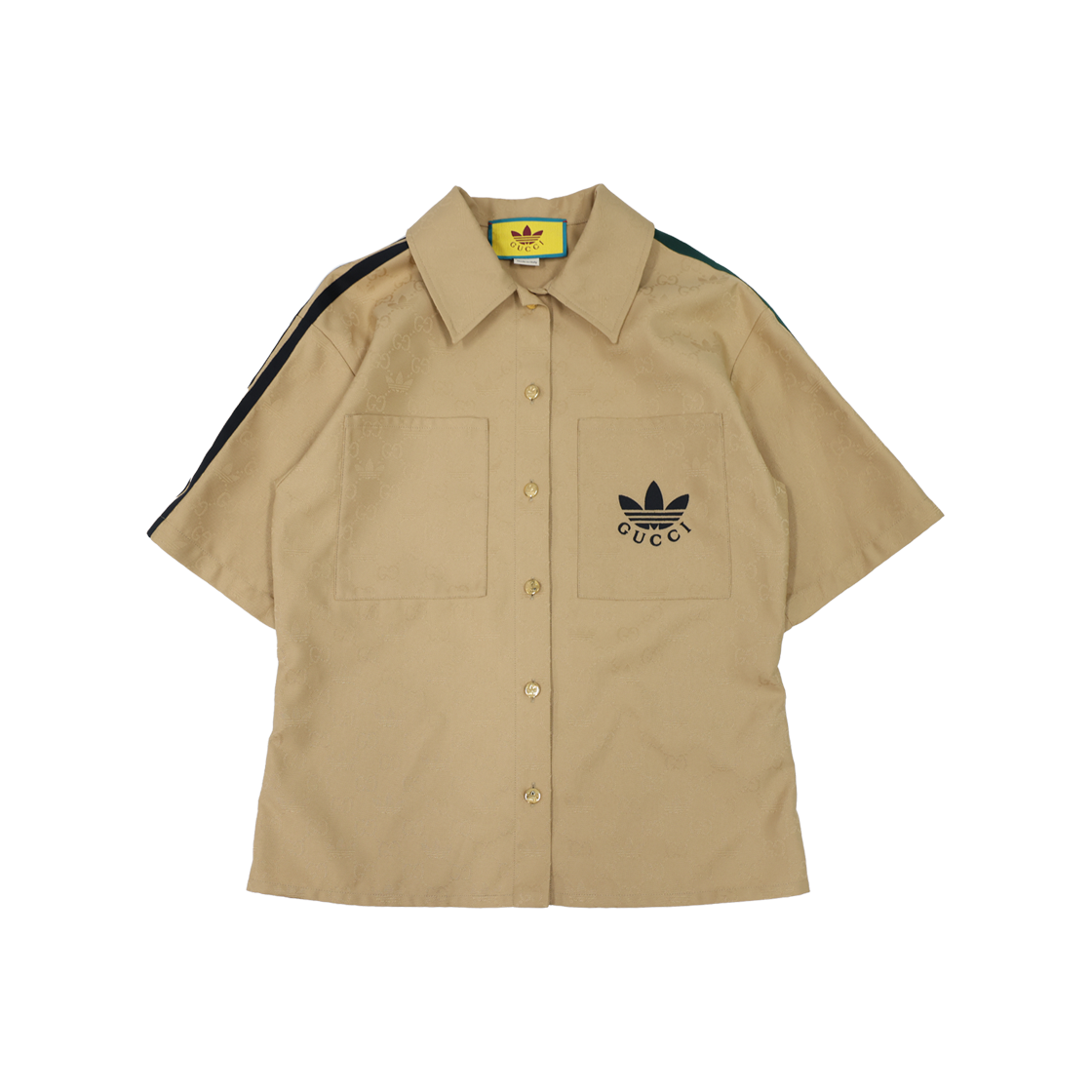 IT87CF8OB8AL GUCCI x adidas Jacquard Shirt Beige