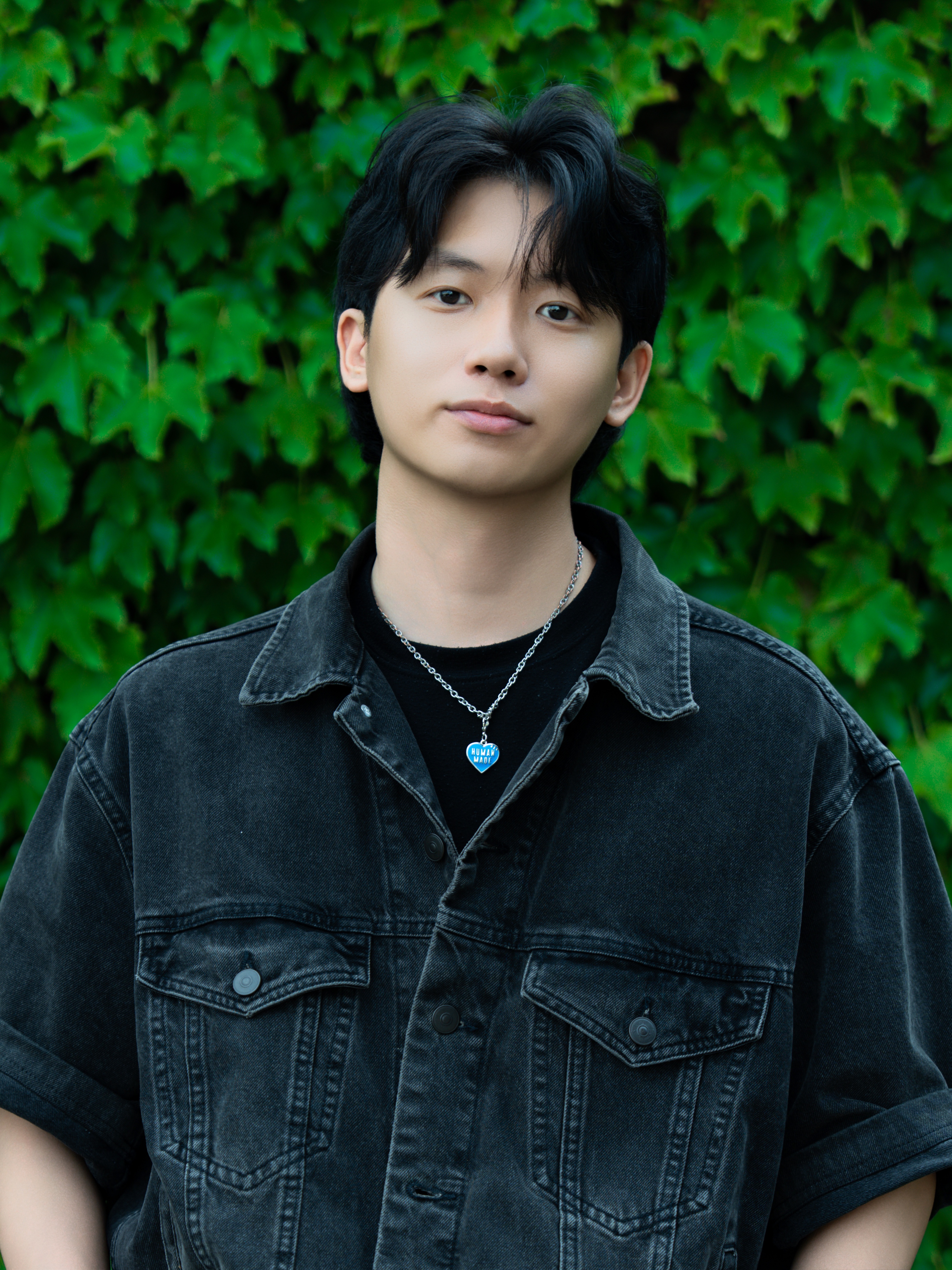 Ader Error Curve; MU01 Noir, Human Made Five Heart Necklace Silver 착용 스타일 - 2