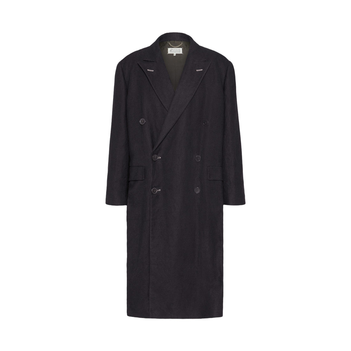 S51AA0357M35360900M (W) Maison Margiela Woven Long Coat Black