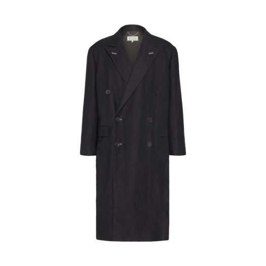 S51AA0357M35360900M (W) Maison Margiela Woven Long Coat Black