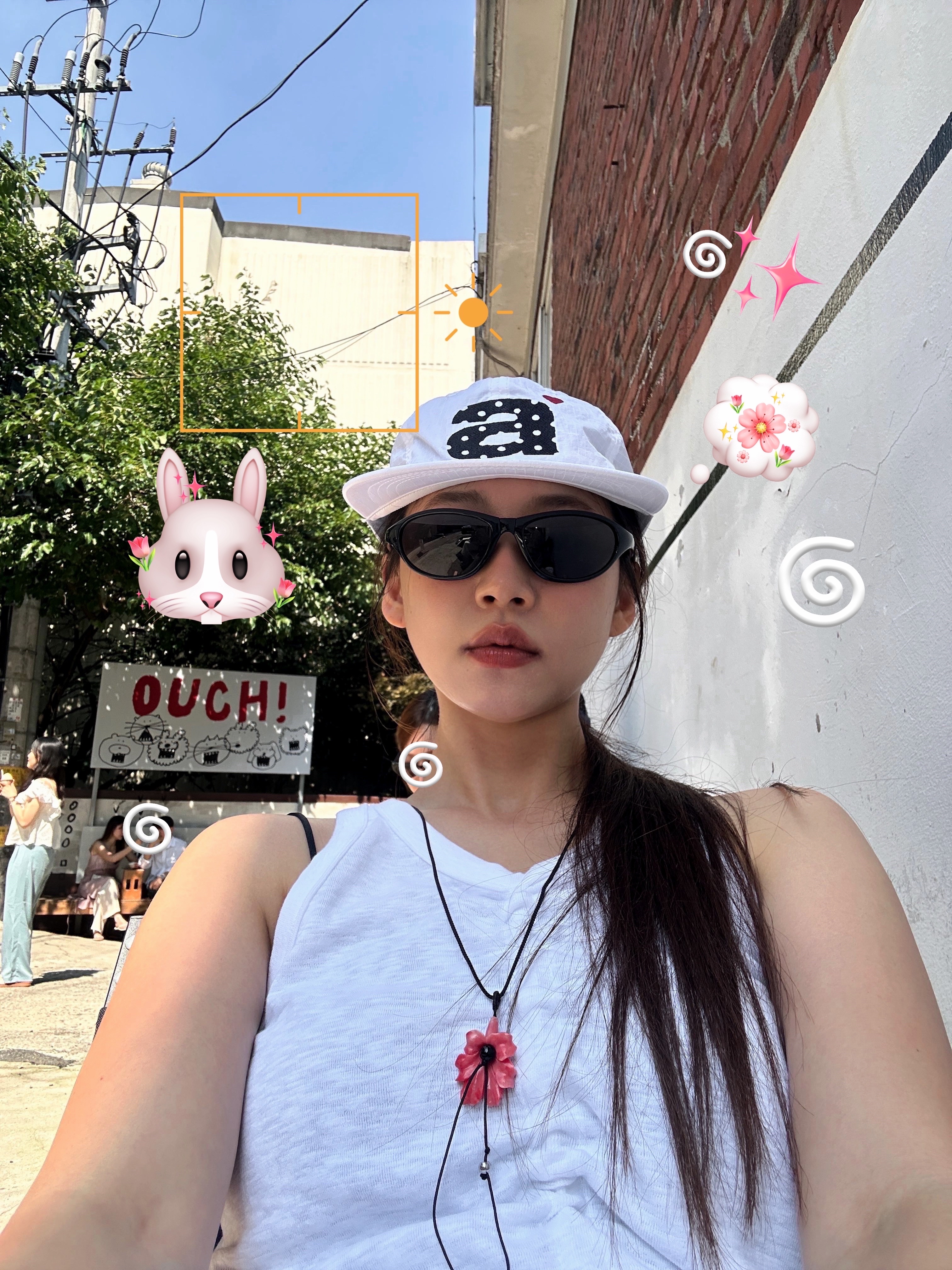 AEAE Dot Small Letter Nylon Cap White, ARCHIES Arch Support Flip Flops Pink 착용 스타일 - 1