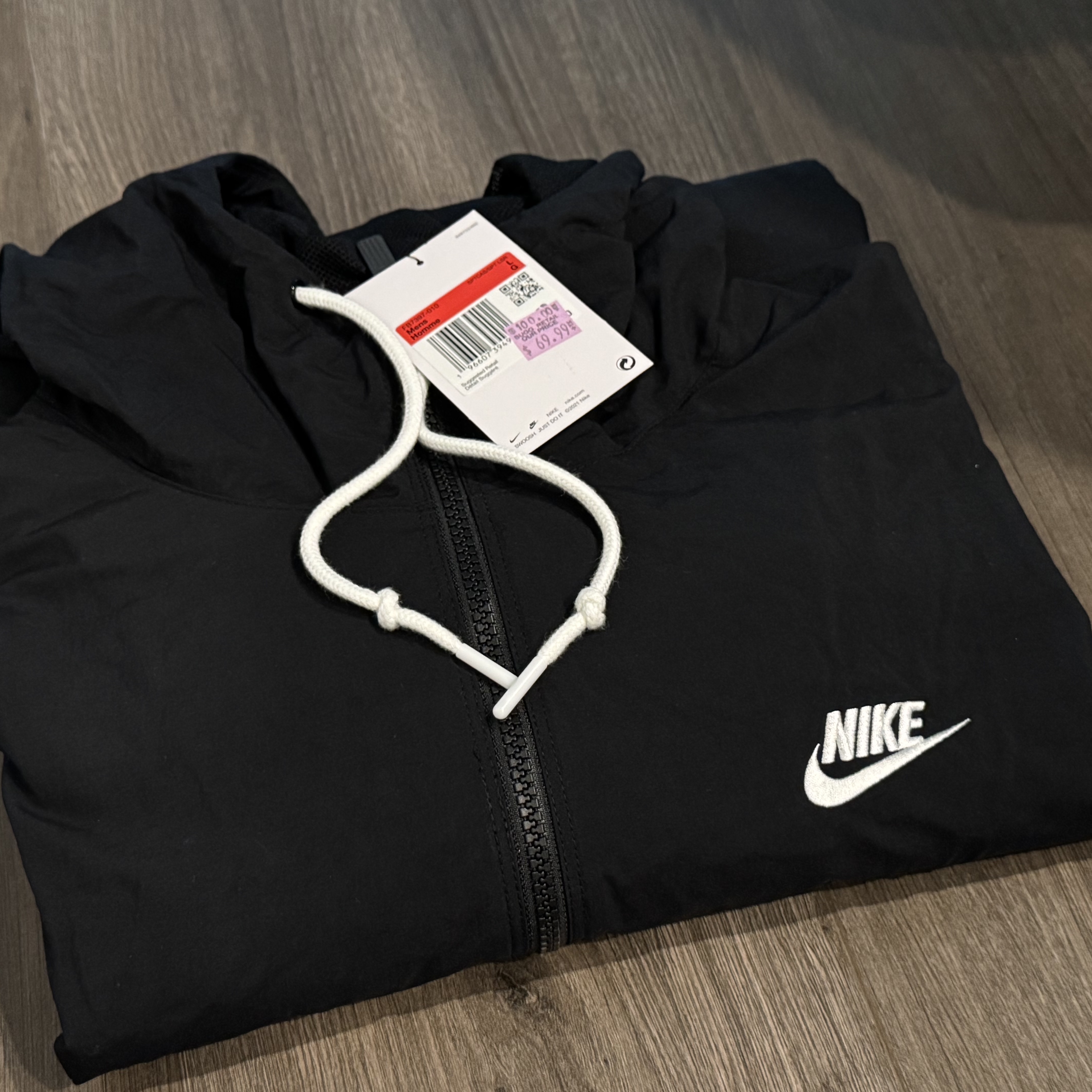 Nike Club Full-Zip Woven Jacket Black White - US/EU 착용 스타일
