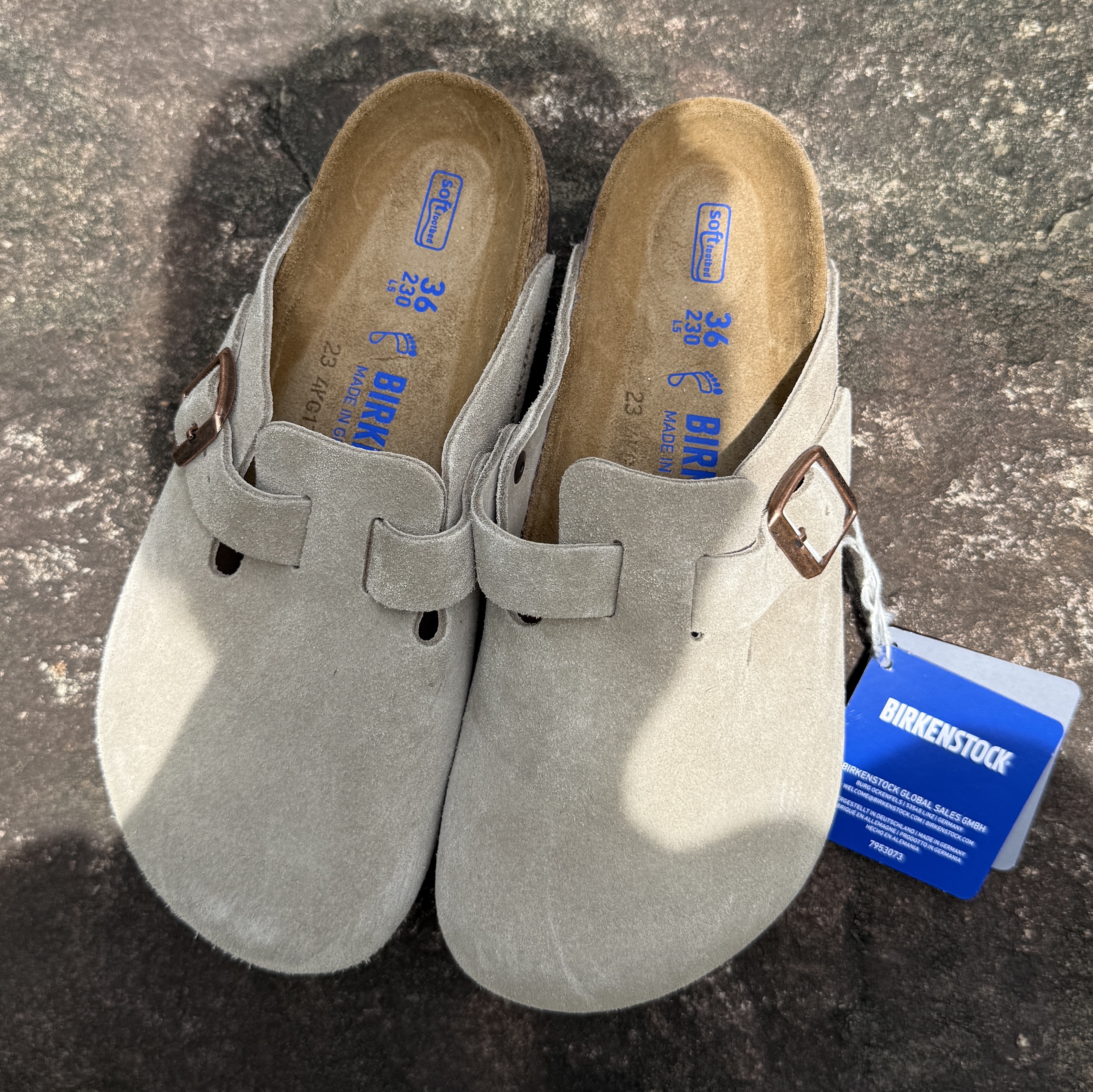 Birkenstock Boston Soft Footbed Taupe - Regular 착용 스타일 - 2