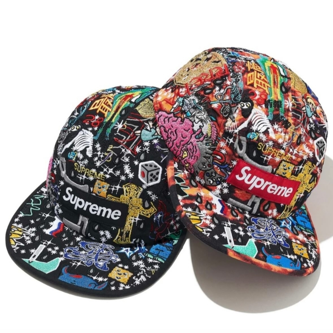 Supreme AOI Embroidered Camp Cap Black - 25SS 착용 스타일 - 6
