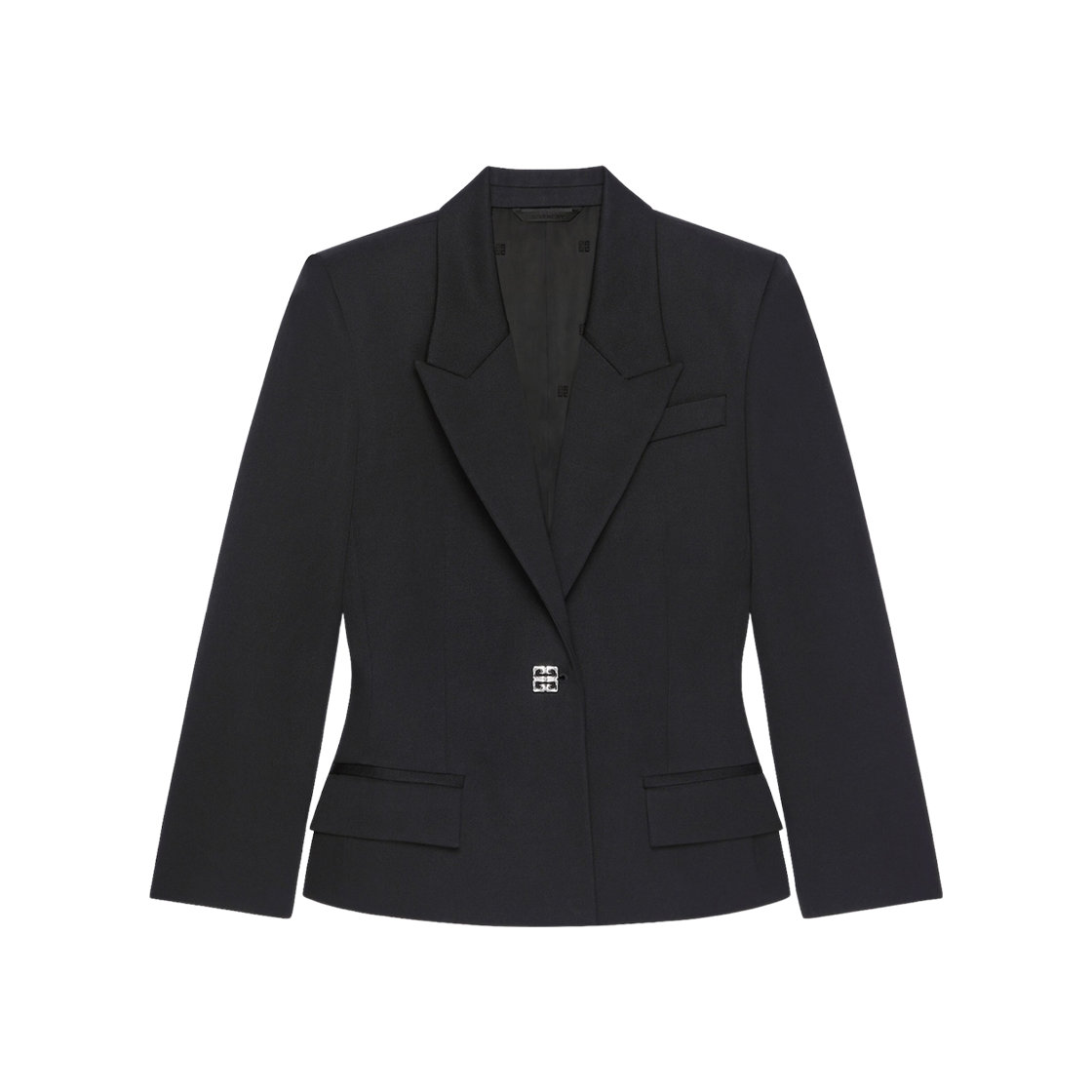 (W) 지방시 울 4G 리퀴드 디테일 자켓 블랙((W) Givench Jacket In Wool with 4G Liquid Detail Black)