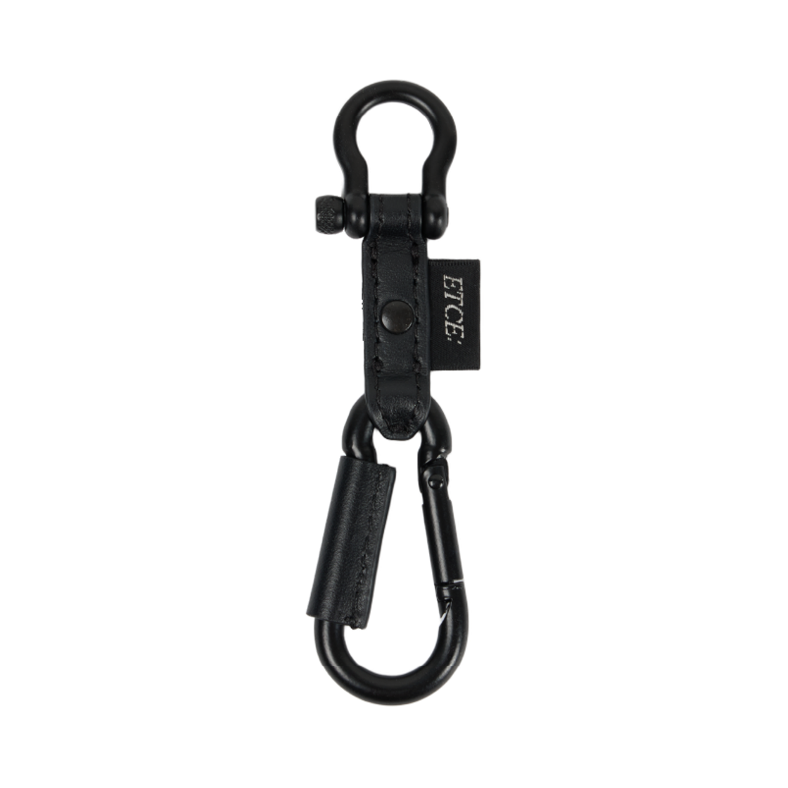 ET2502TC02BK ETCE Leather Carabiner Keyring Black - 대표 이미지 #1