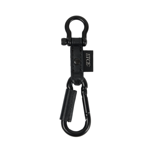 ET2502TC02BK ETCE Leather Carabiner Keyring Black