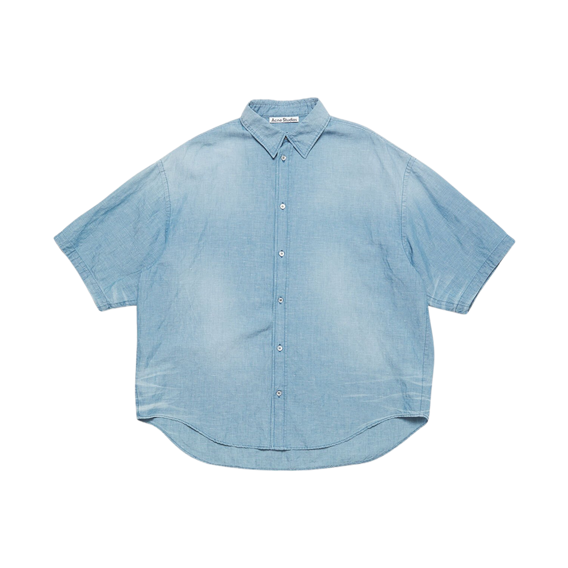아크네 스튜디오 로고 스탬프 버튼업 셔츠 미드 블루(Acne Studios Logo Stamp Button Up Shirt Mid Blue) - 1