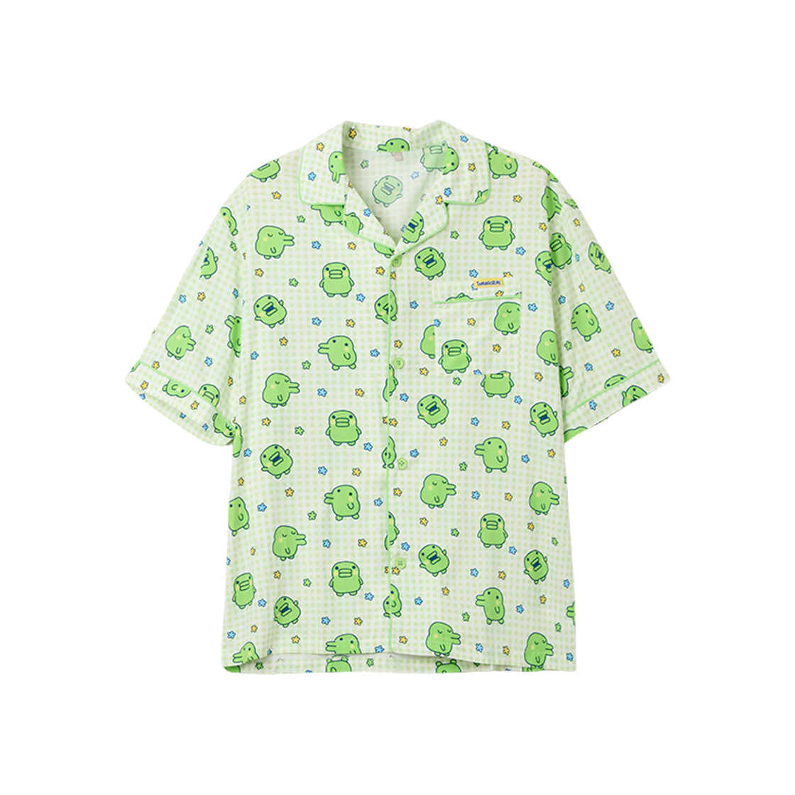 스파오 x 다마고치 숏슬리브 파자마 세트 그린(Spao x Tamagotchi Short Sleeve Pajama Set Green)