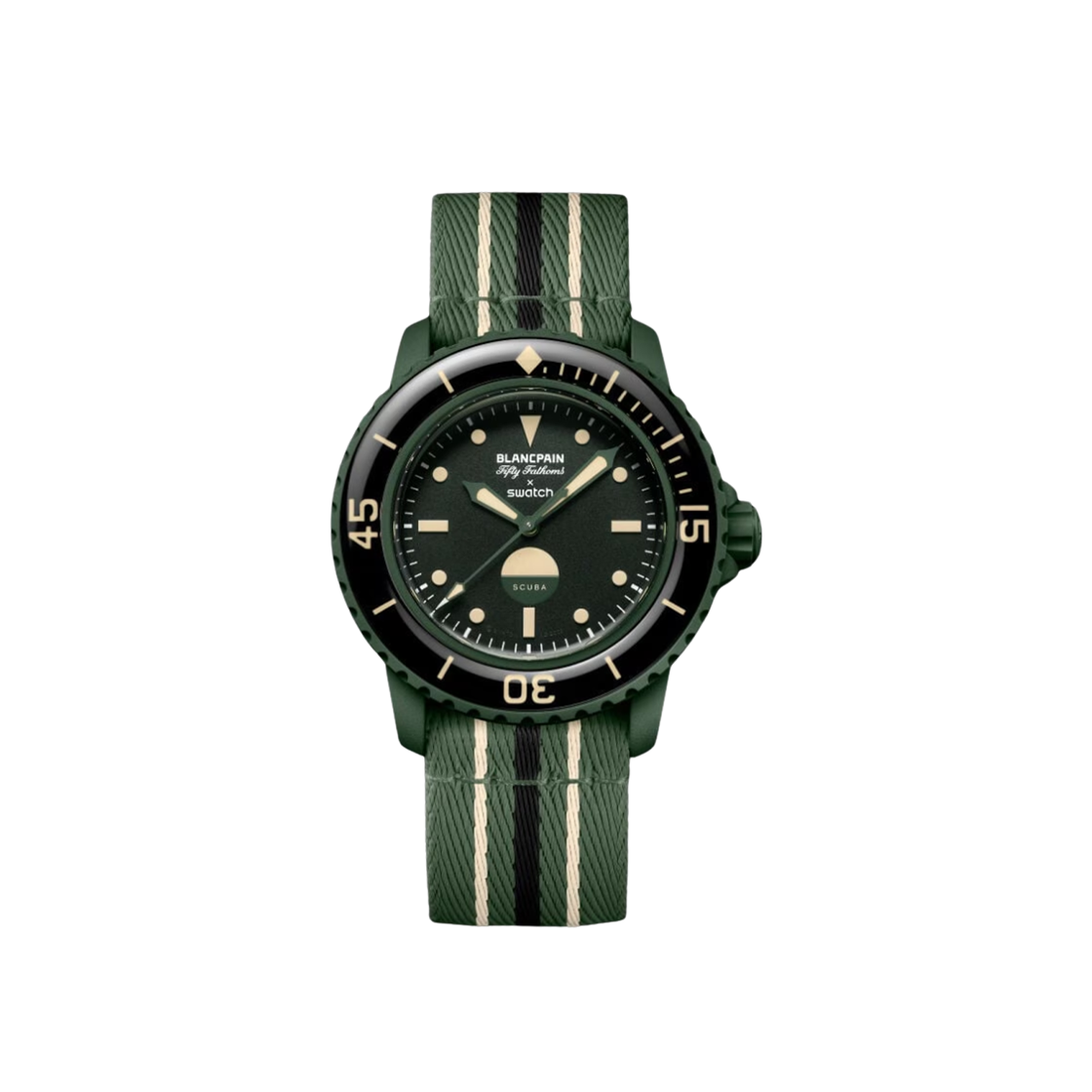 스와치 x 블랑팡 바이오세라믹 42.3mm 그린 어비스(Swatch x Blancpain Bioceramic 42.3mm Green Abyss)