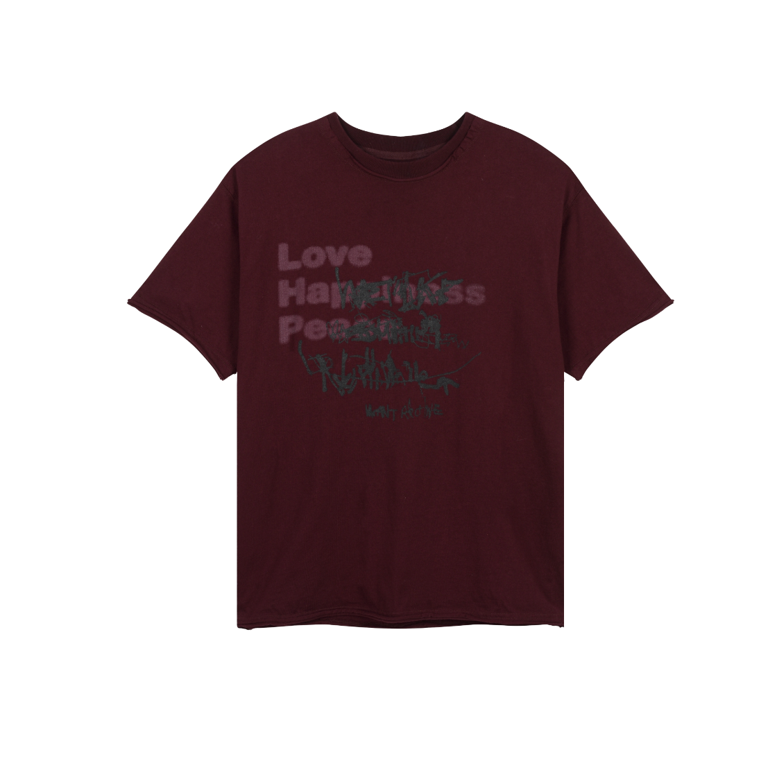 VMK252SS004 Vacant Archive Men Della Artwork T-Shirt Burgundy