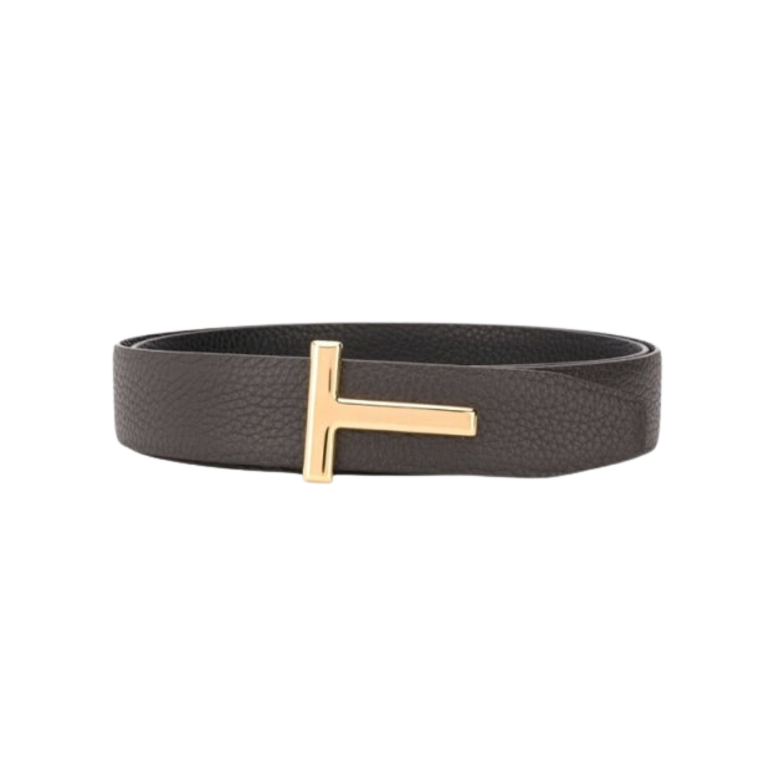 TB224T-LCL050-C7906 Tom Ford Gold T Buckle Reversible Belt Black